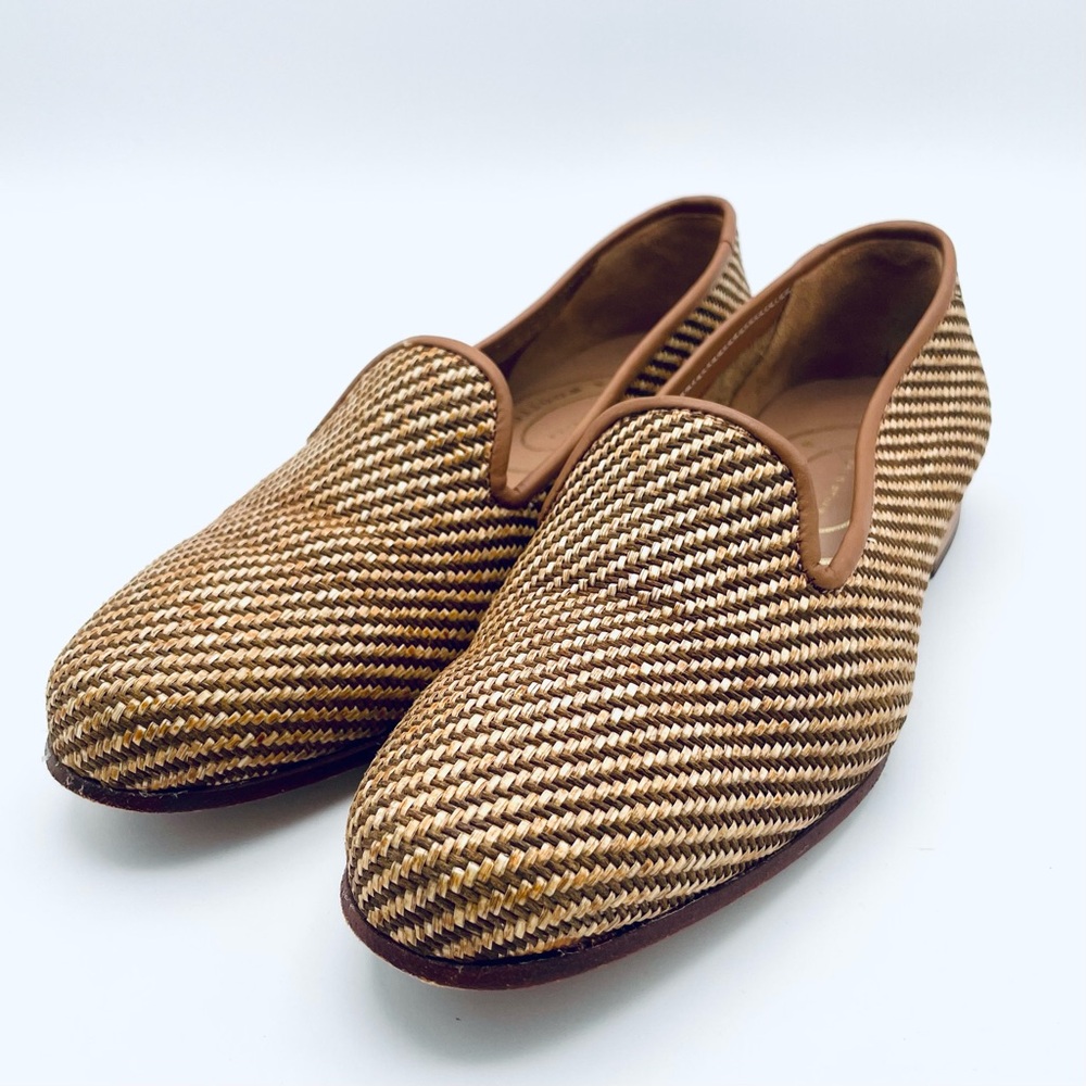 Women’s Stubbs & Wootton Tan Woven Raffia Loafers - Picture 2 of 8